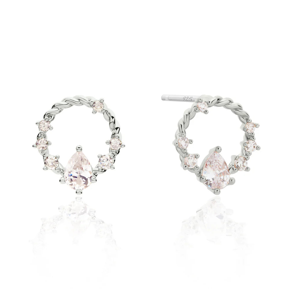 Cubic Circle Rope Earrings