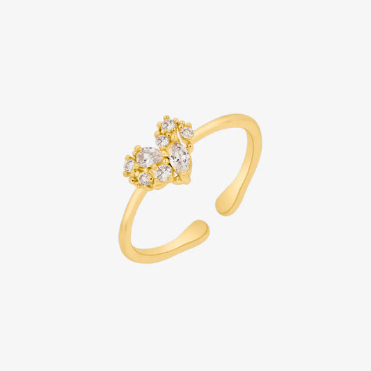 Cubic love heart ring