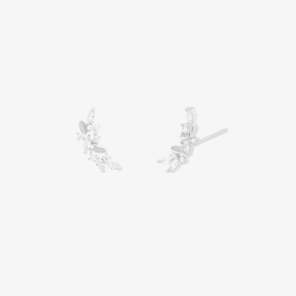Curved Cubic Leaves Earrings